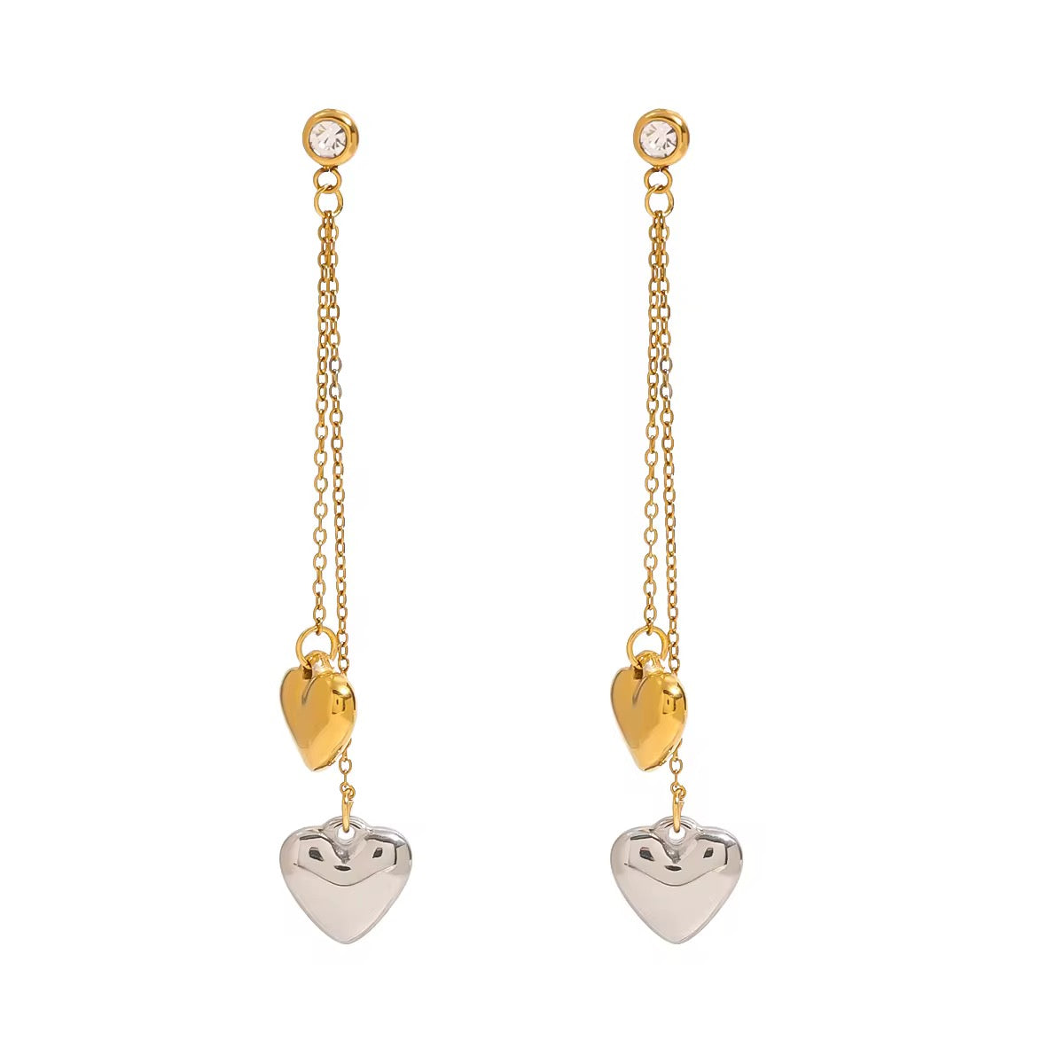 Jelly Heart Drop Earrings: 18K Gold Plated