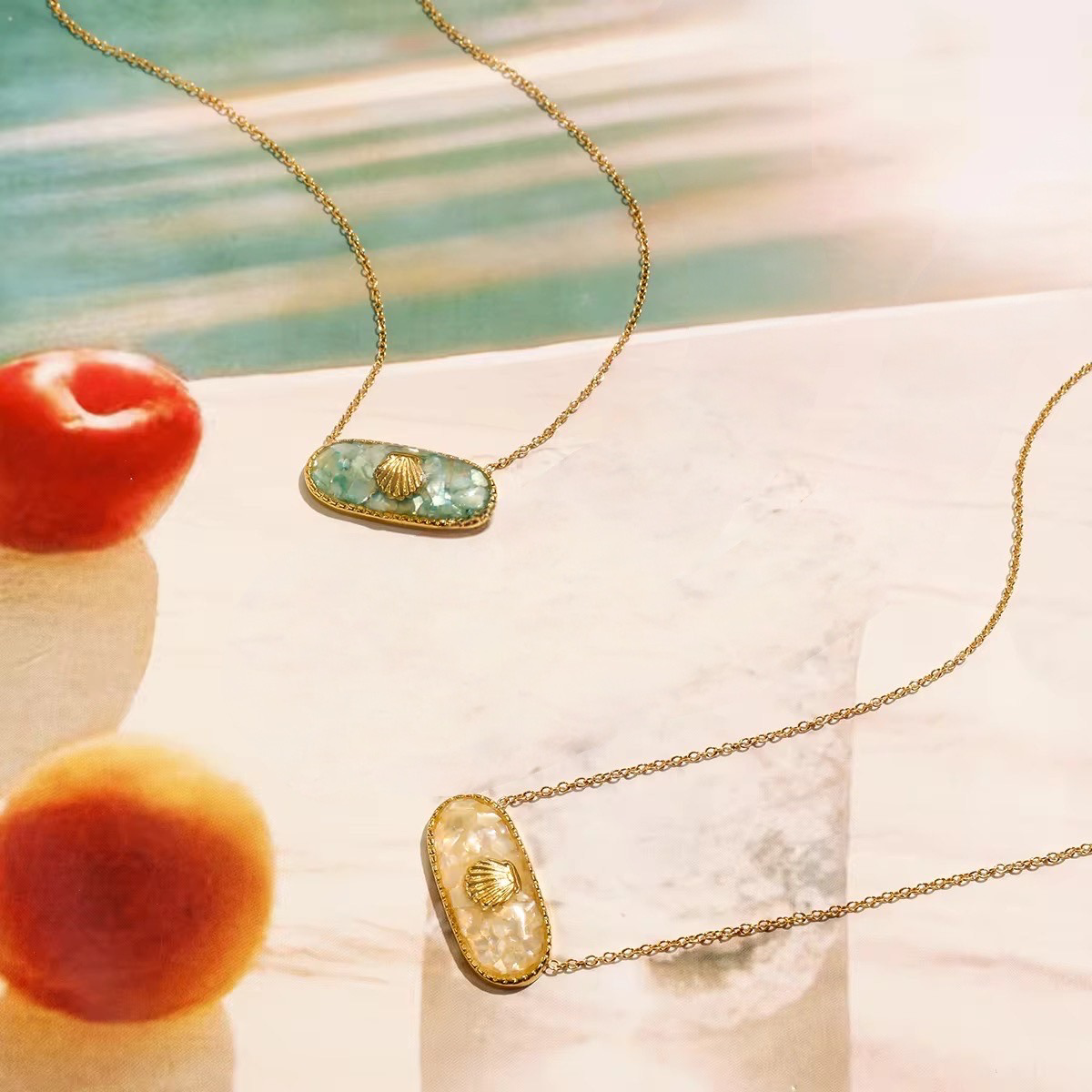 Sun and Sea Necklace: 18K Gold Plated