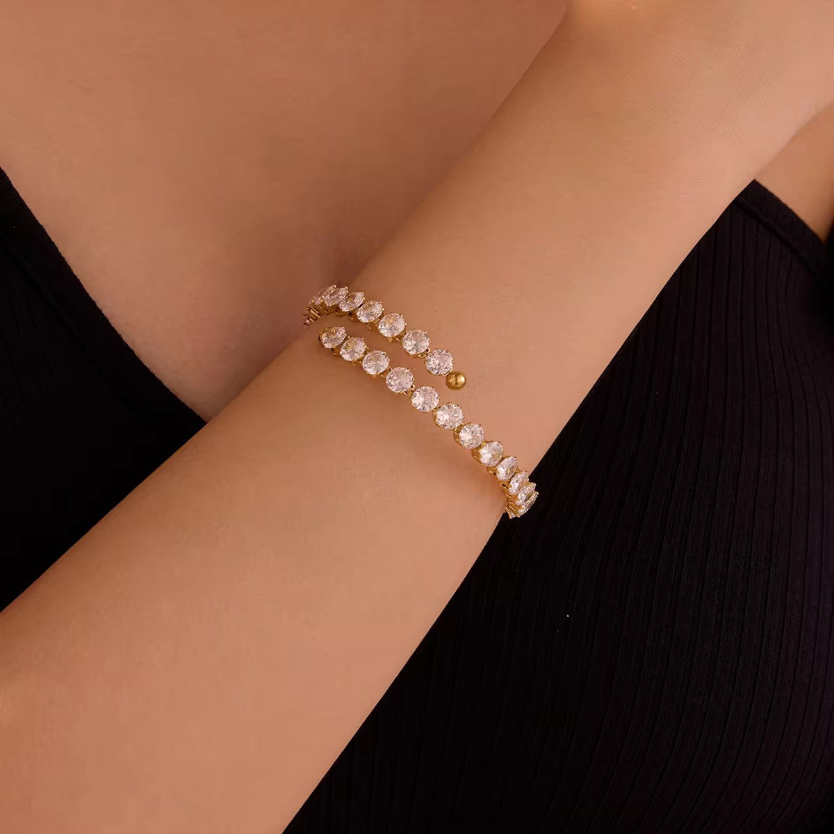 Shimmer Tennis Bracelet: 18K Gold Plated