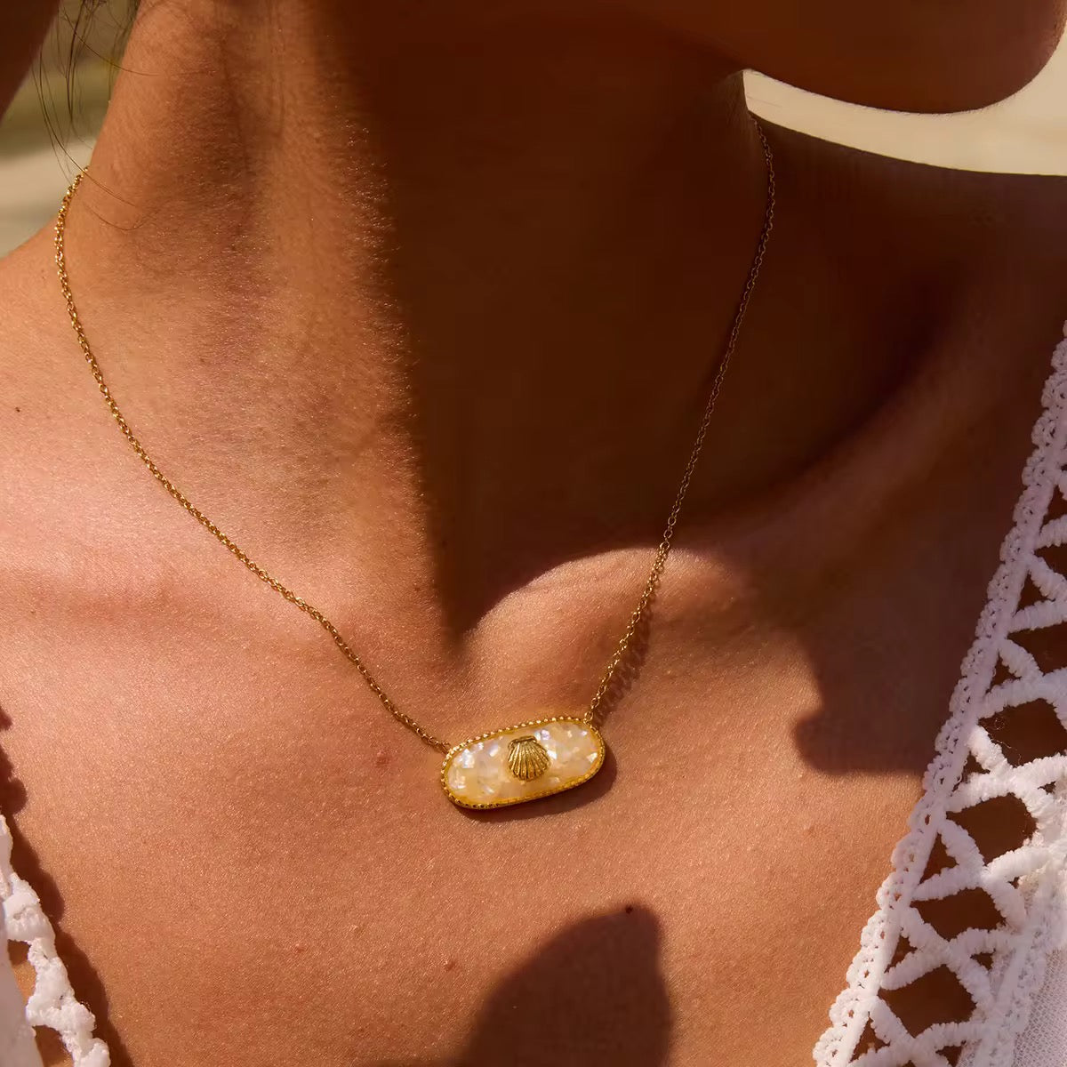 Sun and Sea Necklace: 18K Gold Plated