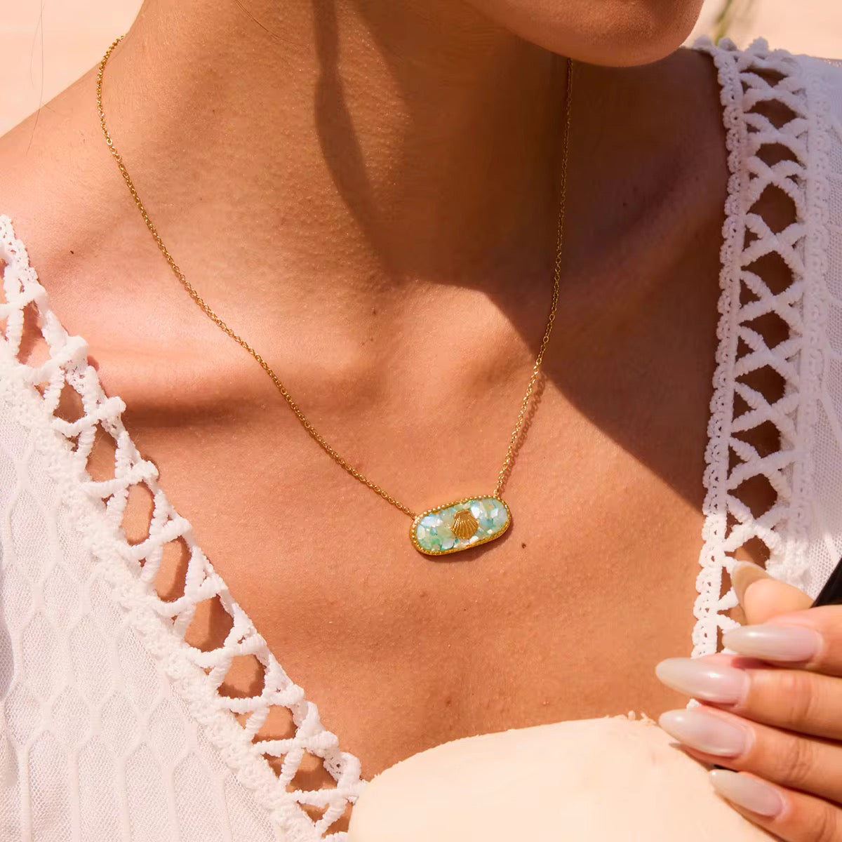 Sun and Sea Necklace: 18K Gold Plated