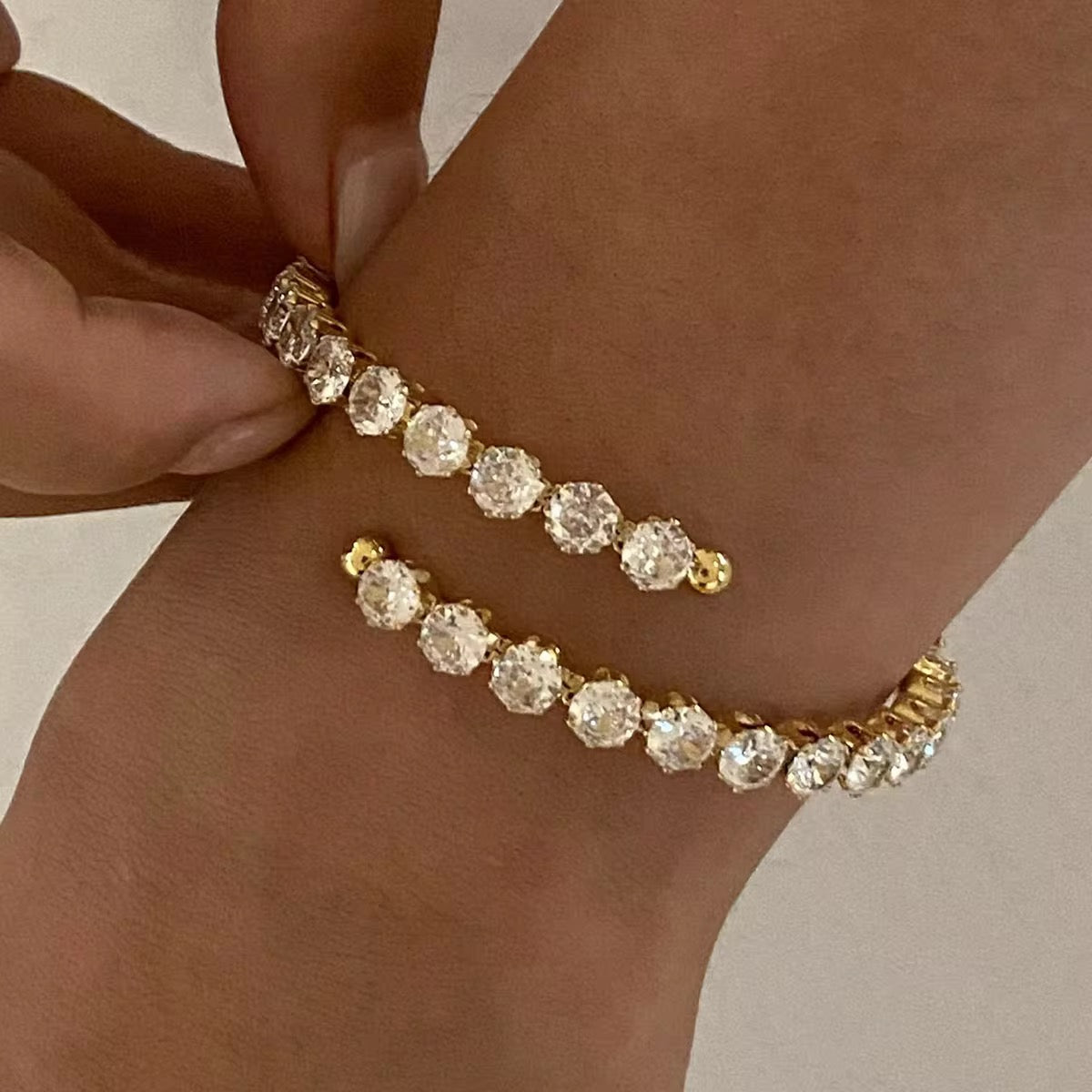 Shimmer Tennis Bracelet: 18K Gold Plated