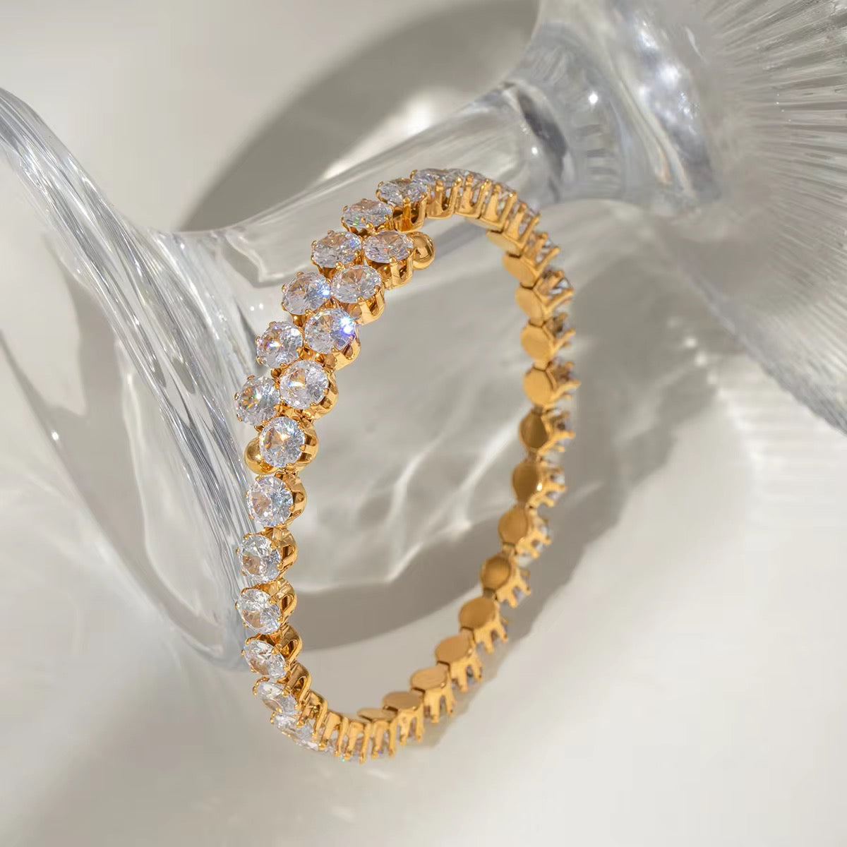 Shimmer Tennis Bracelet: 18K Gold Plated