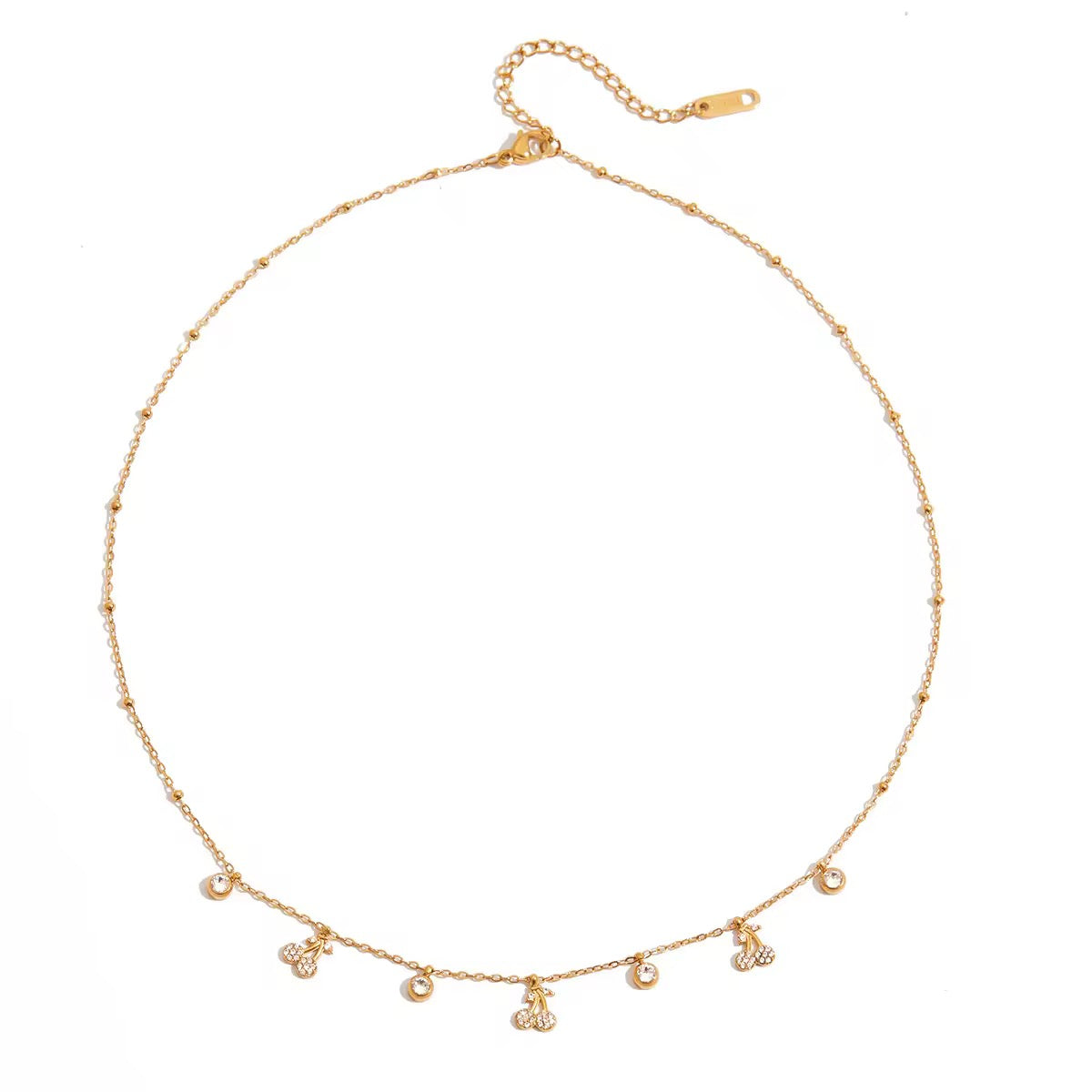 Cherry Charm Necklace: 18K Gold Plated