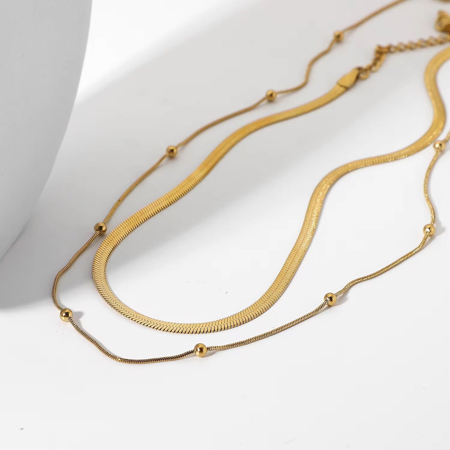 Dual Elegance Necklace: 18K Gold Plated