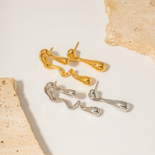 Melting Ice Earrings: 18K Gold/Silver Plated