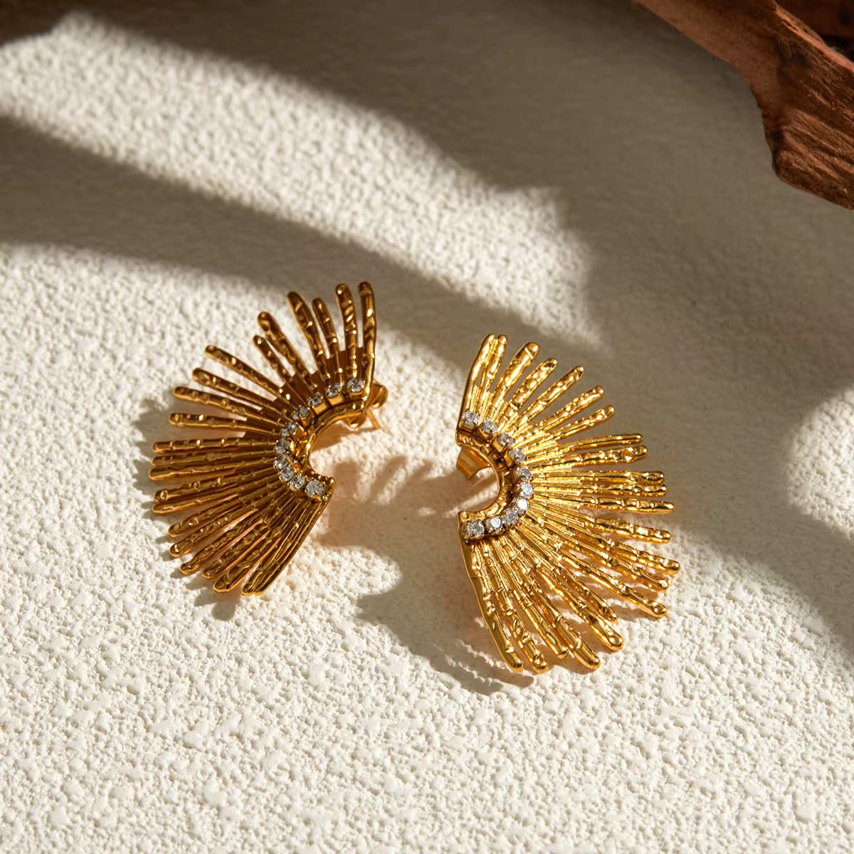 Sun Flower Earrings: 18K Gold Plated