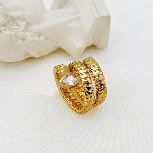 Eternity Adjustable Ring: 18K Gold Plated