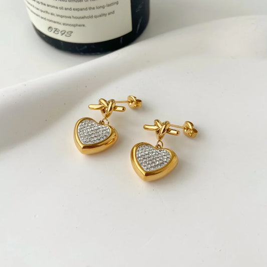 Vanilla Heart Earrings: 18K Gold Plated