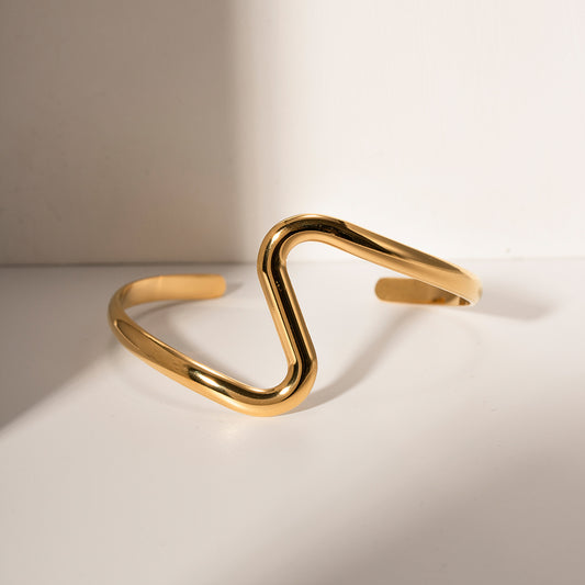 Molten Cuff Bracelet: 18K Gold Plated