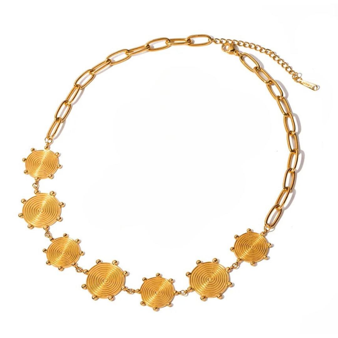 Modern Jalebi Necklace 18K Gold Plated Dorada Jewellery