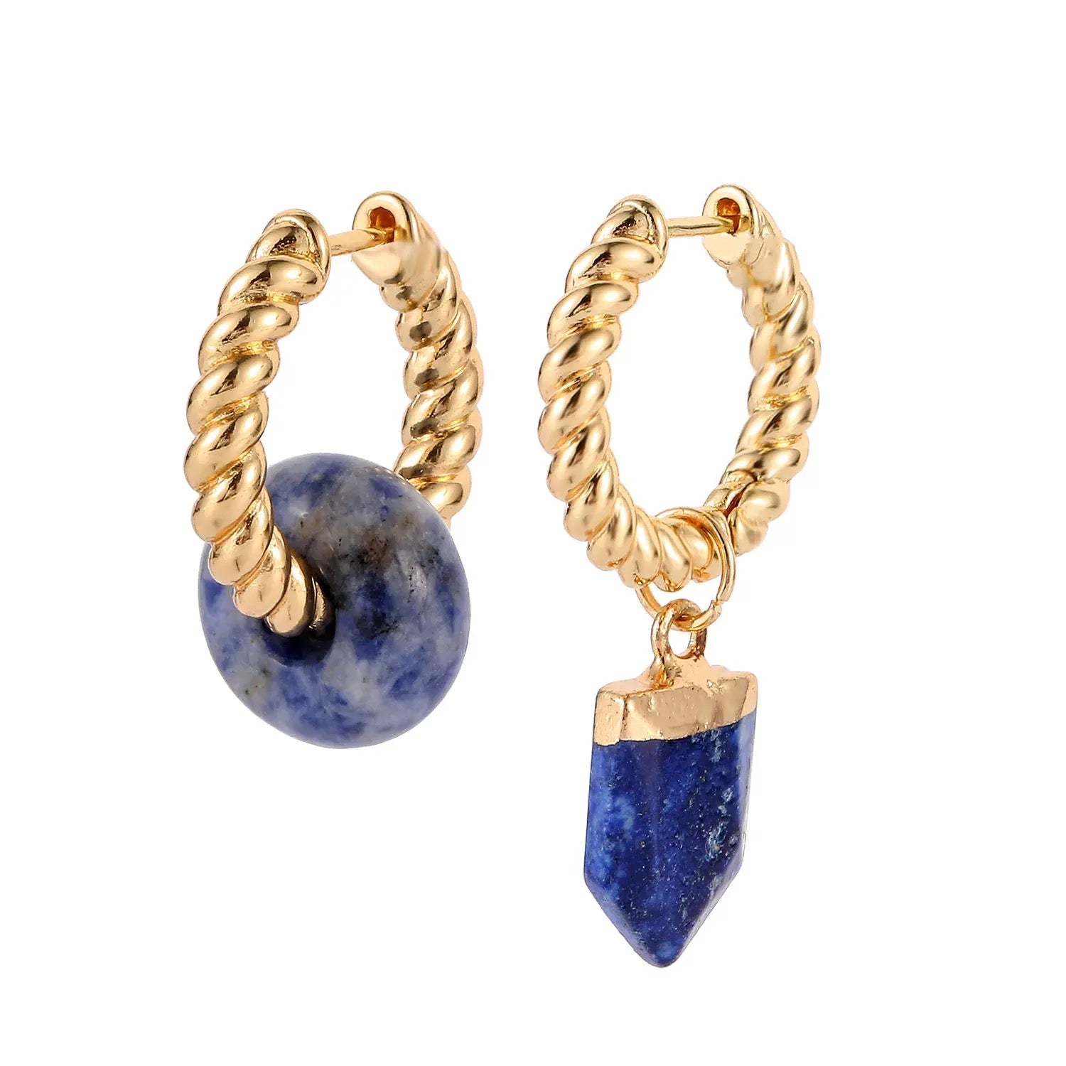 Lapis and hot sale gold earrings