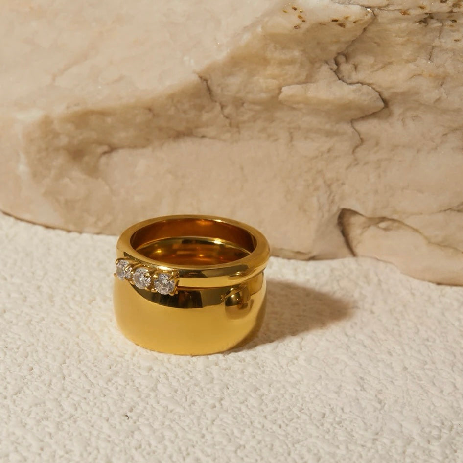 Chunky Set Ring: 18K Gold Plated