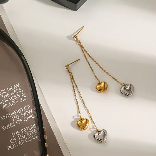 Jelly Heart Drop Earrings: 18K Gold Plated