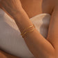 Minimalist Double Layer Adjustable Bracelet: 18K Gold Plated