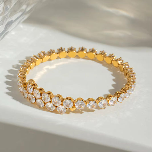 Shimmer Tennis Bracelet: 18K Gold Plated