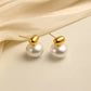 Classic Pearl Stud Earrings: 18K Gold Plated