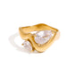 Twin Dewdrop Ring: 18K Gold Plated
