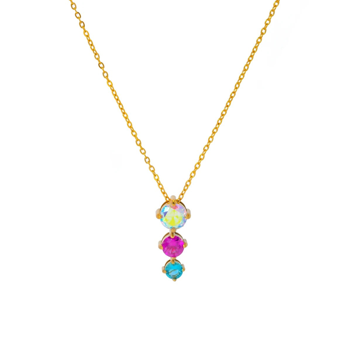 Trinity Pendant Necklace: 18K Gold Plated