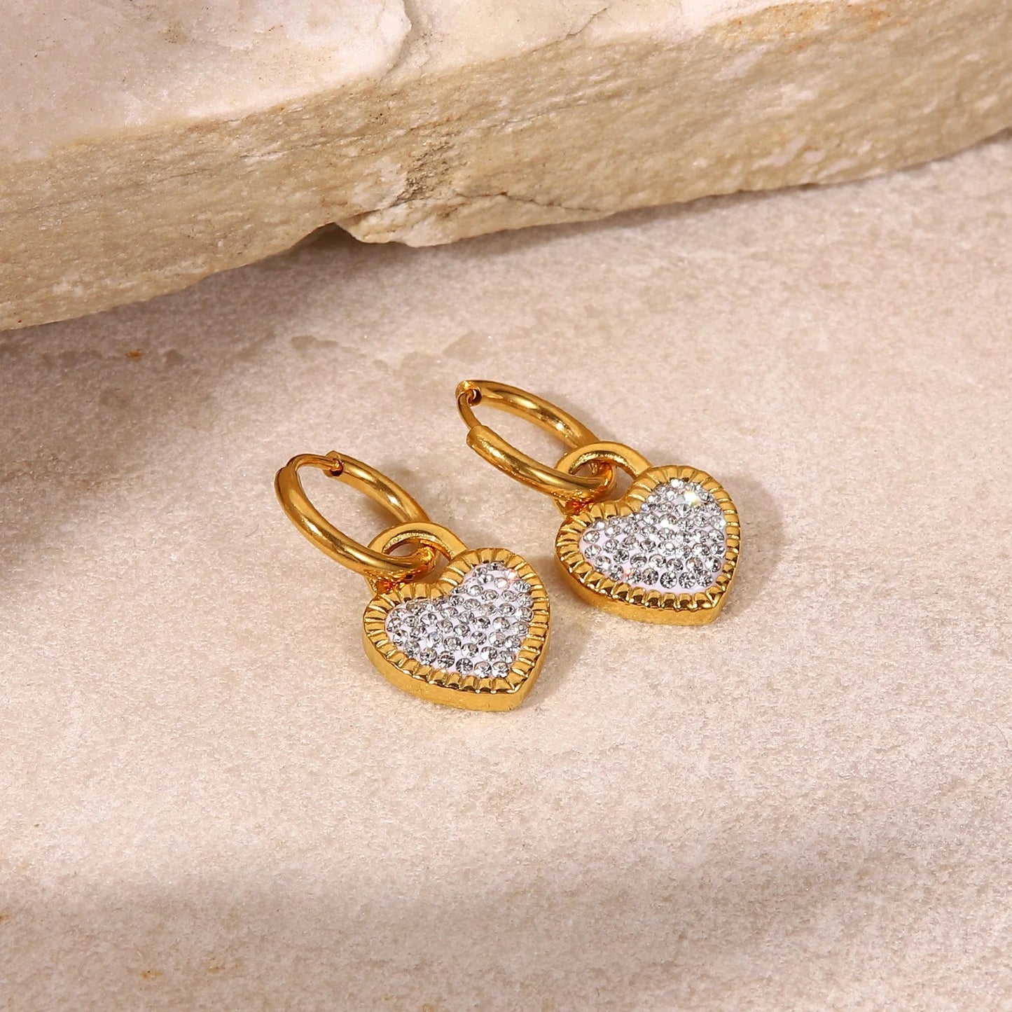 Love Hoop Earrings: 18K Gold Plated