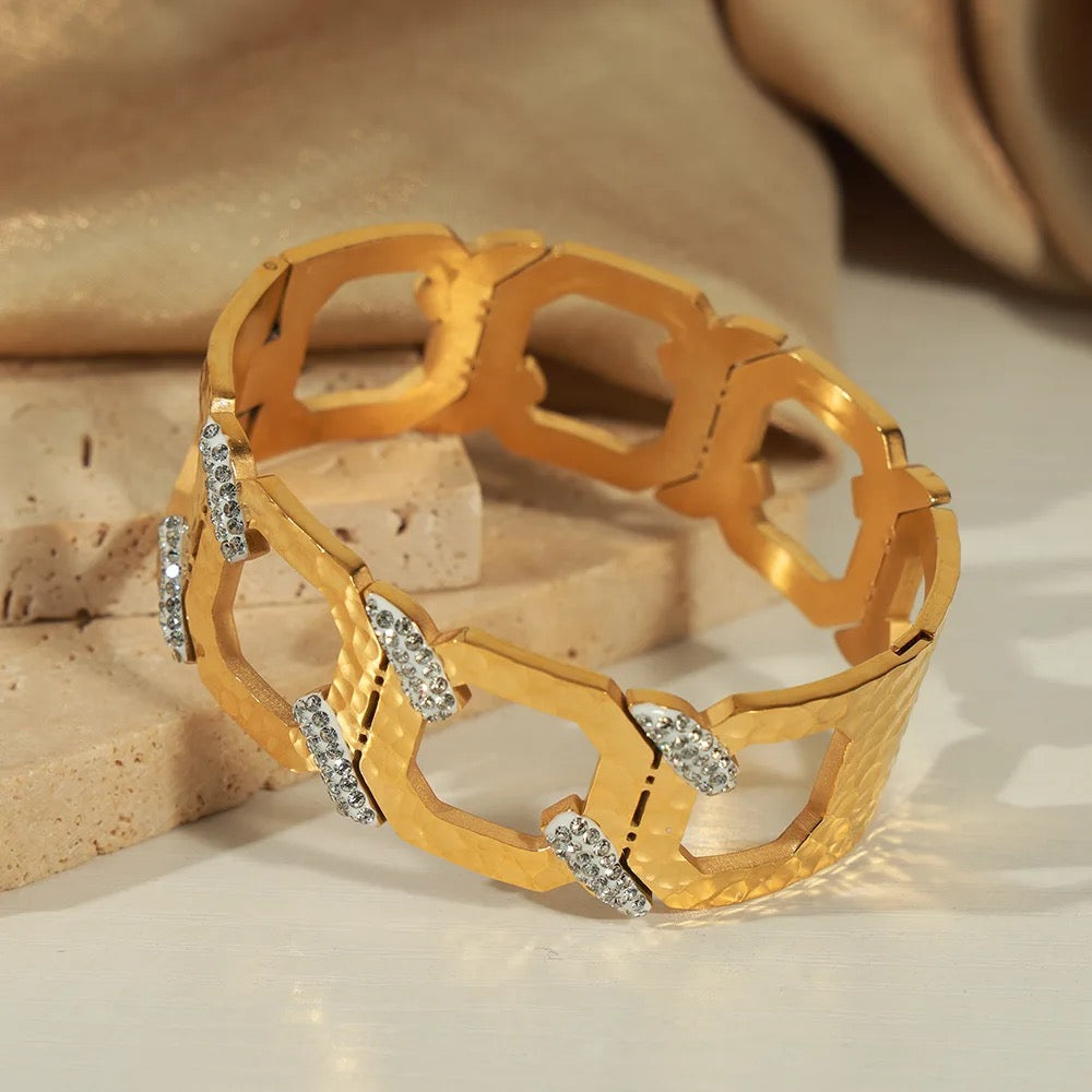 Bold Cuff Bracelet: 18K Gold Plated