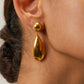 Water Drop Stud Earrings: 18K Gold Plated