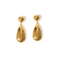 Water Drop Stud Earrings: 18K Gold Plated