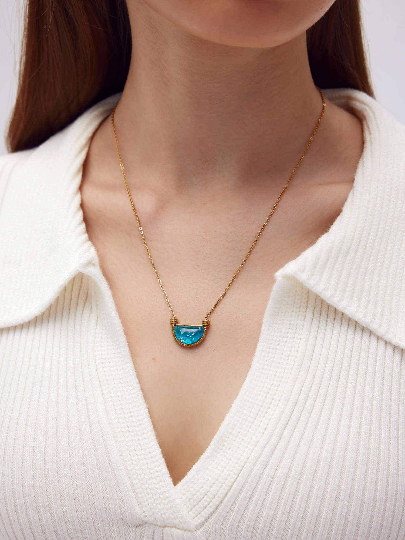 Ocean Blue Necklace: 18K Gold Plated