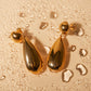 Water Drop Stud Earrings: 18K Gold Plated