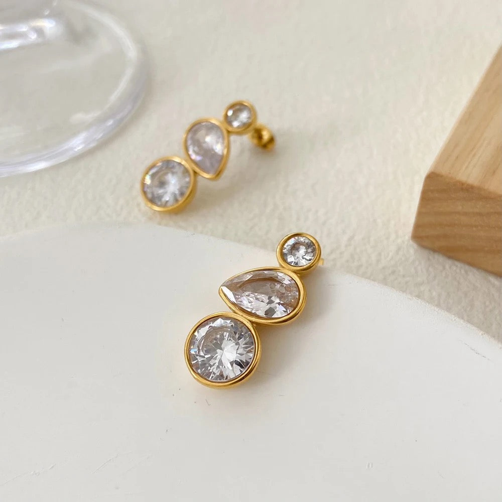Tassel Stud Earrings: 18K Gold Plated