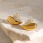 Luxe Heart Zirconia Stud Earrings: 18K Gold Plated