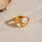 Twin Dewdrop Ring: 18K Gold Plated