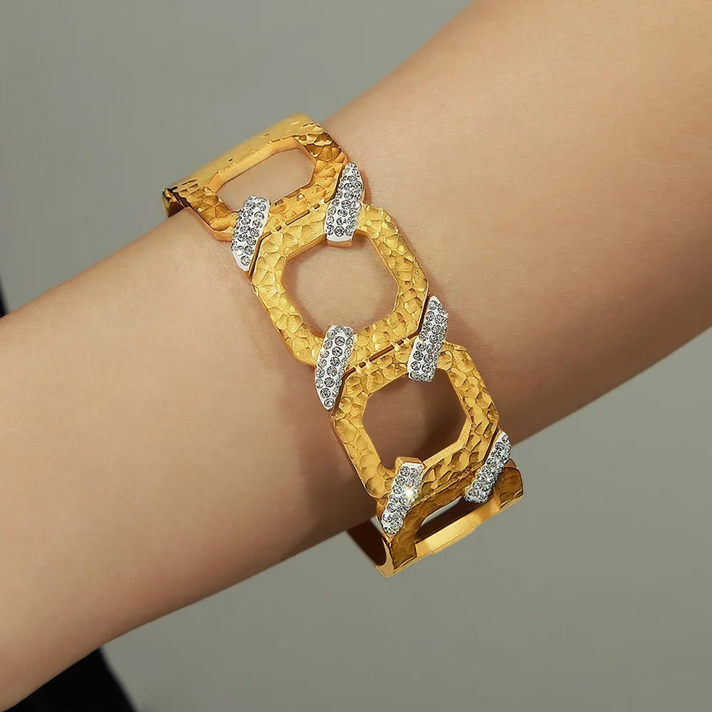 Bold Cuff Bracelet: 18K Gold Plated