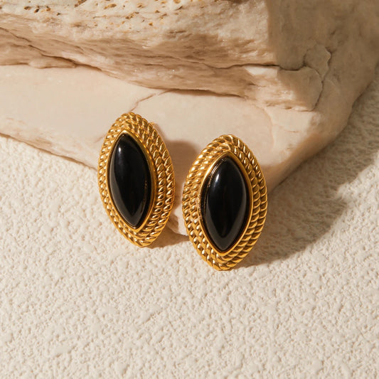 Eternal Noir Earrings: 18K Gold Plated