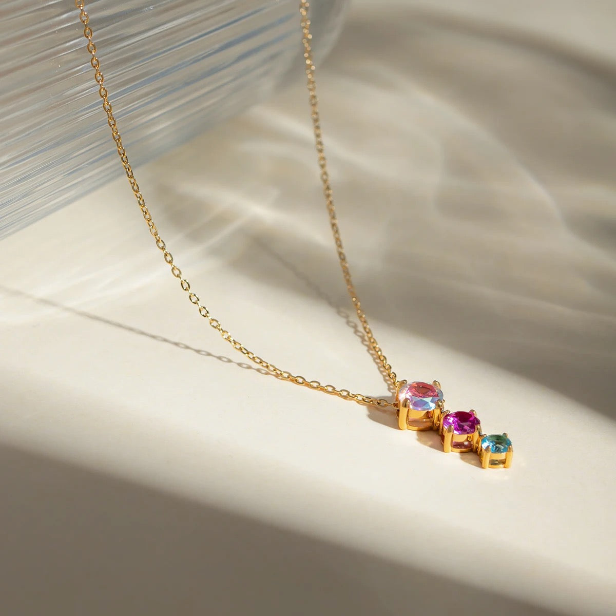 Trinity Pendant Necklace: 18K Gold Plated