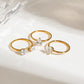 Four Leaf Clover Stackable Rings Set: 18K Gold Plated
