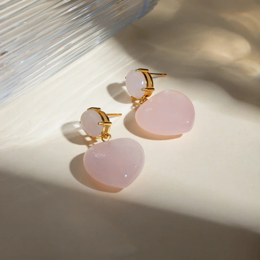 Rosé Drop Earrings: 18K Gold Plated