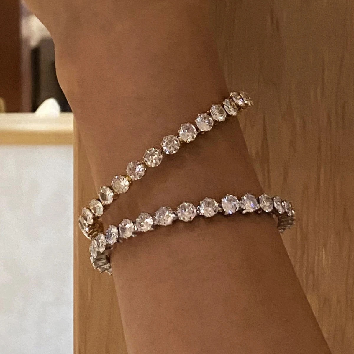 Shimmer Tennis Bracelet: 18K Gold Plated