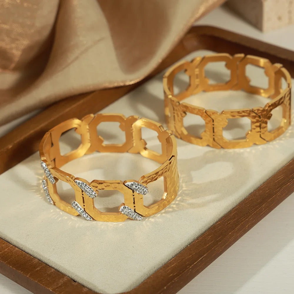 Bold Cuff Bracelet: 18K Gold Plated