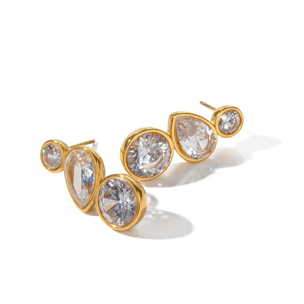 Tassel Stud Earrings: 18K Gold Plated