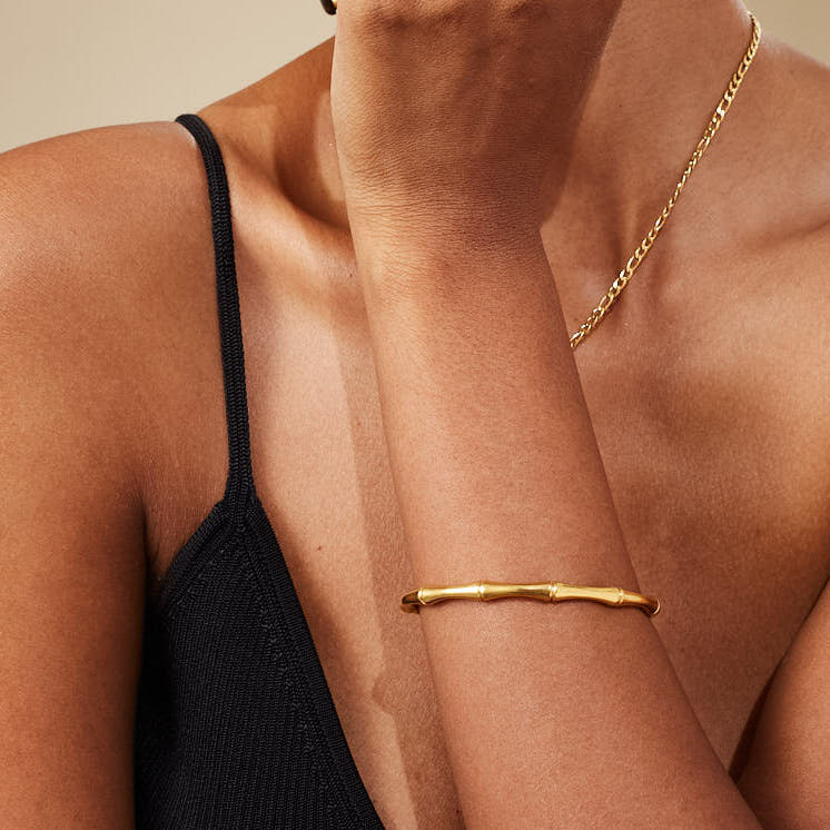 Bamboo Bracelet: 18K Gold Plated