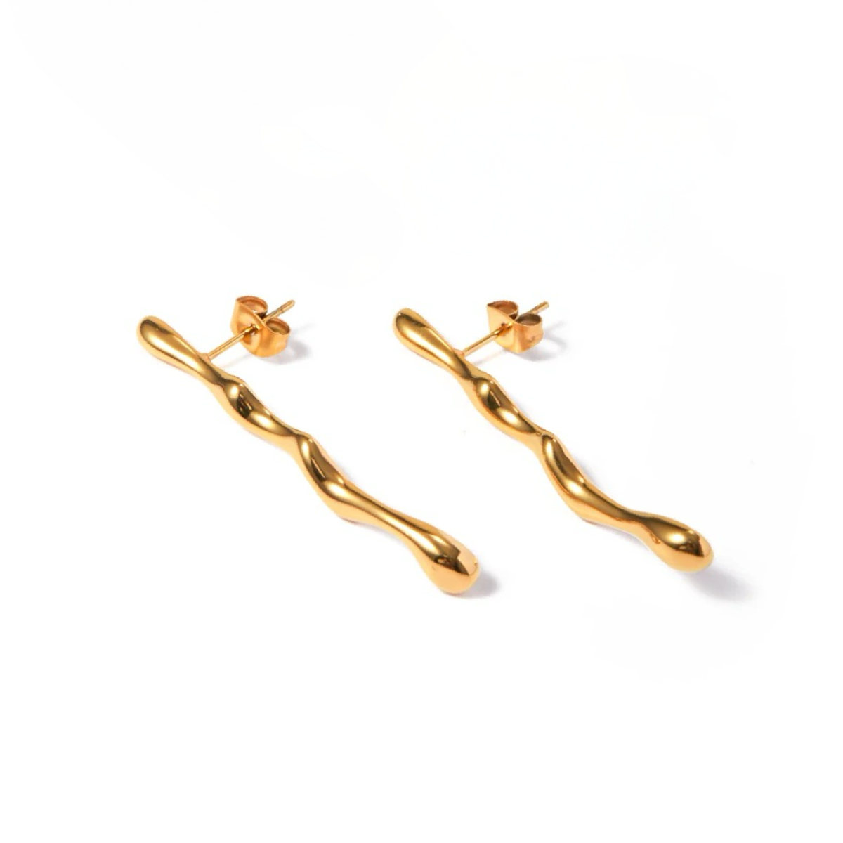 Liquid Gold Drop Earrings: 18K Gold Plated