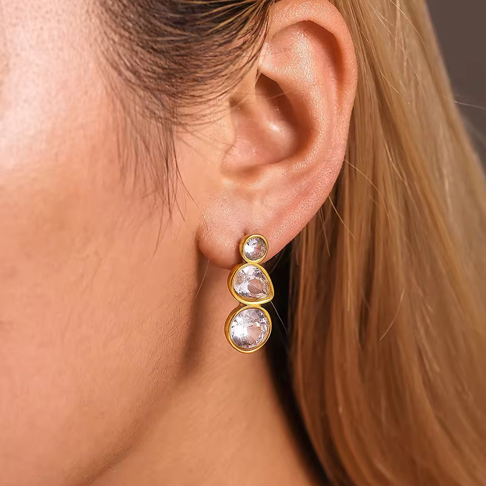 Tassel Stud Earrings: 18K Gold Plated