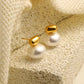 Classic Pearl Stud Earrings: 18K Gold Plated