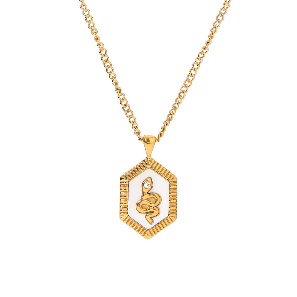 Zirconia Snake Necklace: 18K Gold Plated