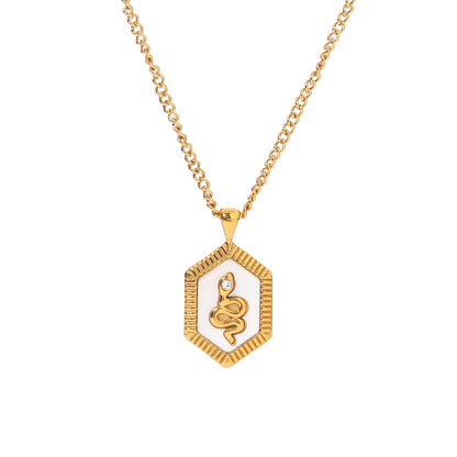 Zirconia Snake Necklace: 18K Gold Plated