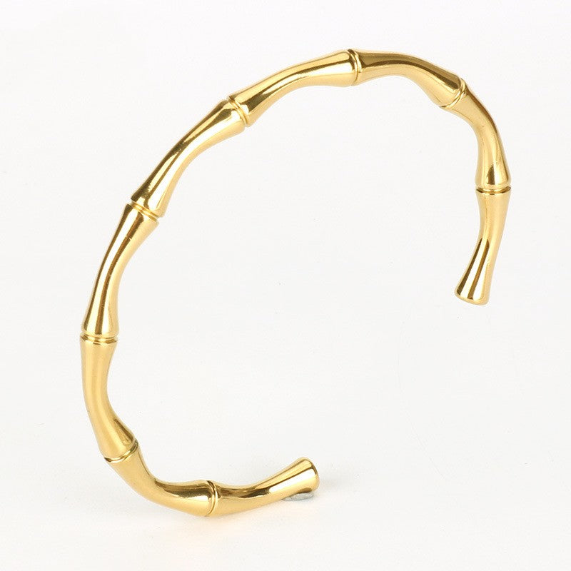 Bamboo Bracelet: 18K Gold Plated
