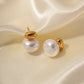 Classic Pearl Stud Earrings: 18K Gold Plated