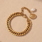 Freshwater Pearl Drop Chunky Chain Bracelet: 18K Gold Plated