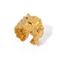 Hammered Wide Band Open Ring: 18K Gold Plated